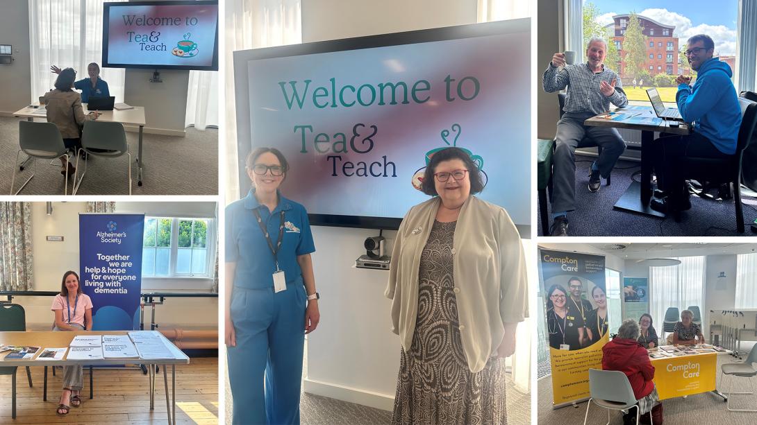 collage of photos taken at tea and teach events